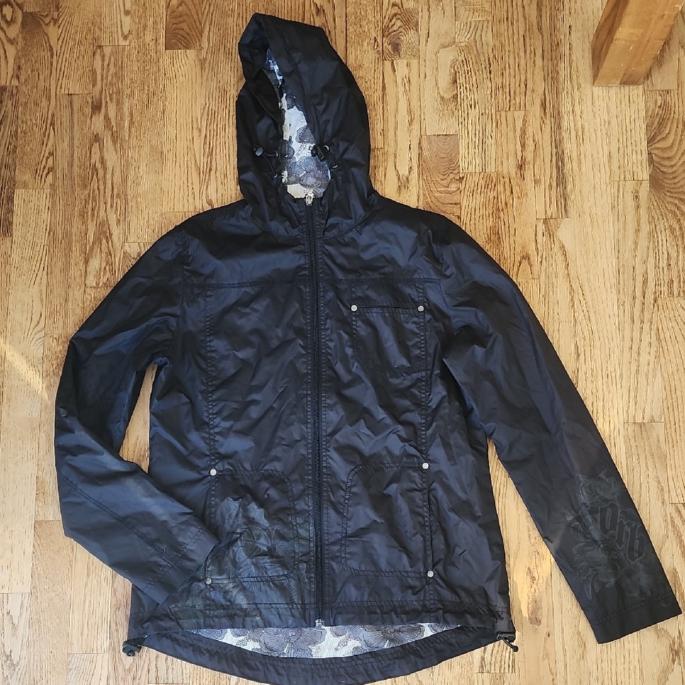 (L) Orb Women's Black Hooded Jacket Athletic Athleisure Outdoors Hiking Camping